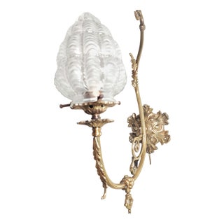 Spanish Art Nouveau Bronze Wall Sconce, 1940s For Sale