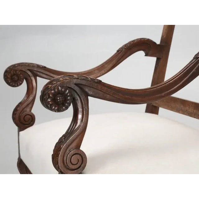 Antique Single French Armchair W/ Horsehair For Sale In Chicago - Image 6 of 12