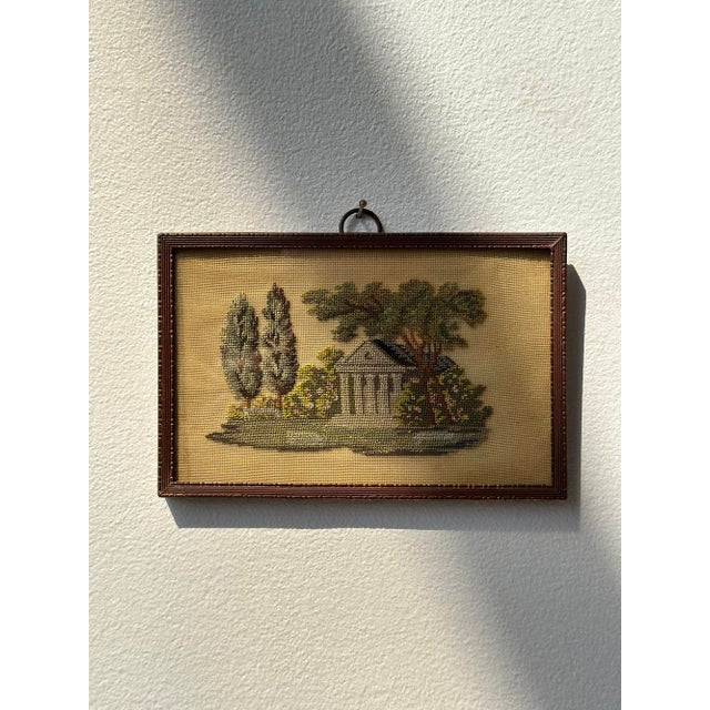 American Antique Framed Petit Silk Needlepoint Artwork, Circa Late 19th Century For Sale - Image 3 of 12