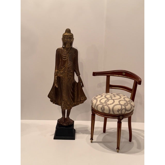 Asian Carved Wood Buddha Statue For Sale - Image 3 of 16