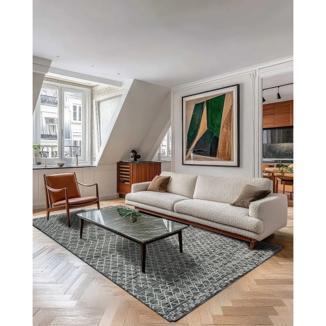 9x12 Penelope Kilim Brown Diamond Geometric Handmade Wool Carpet Rug For Sale In New York - Image 6 of 8