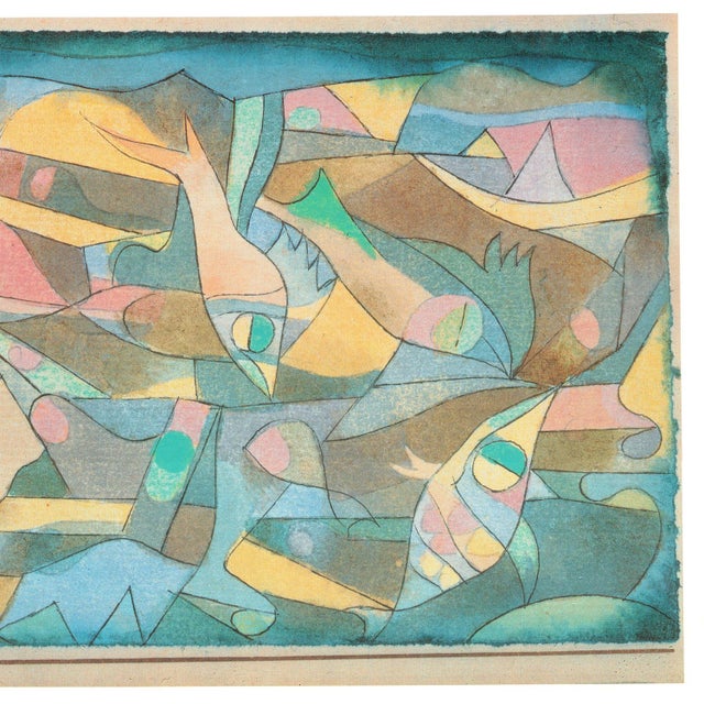 Paul Klee After Paul Klee - "Playing Fish" Vintage Art Print Lithography 1989 80s For Sale - Image 4 of 7
