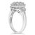 Haus of Brilliance 10K White Gold 1.0 Cttw Diamond Oval Cluster with Halo Vintage-Inspired Art Deco Buckle Style Statement Ring (G-H Color, SI1-SI2 Clarity) - Size 7.5 For Sale - Image 4 of 6