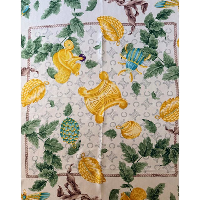 Celine Silk Scarf Squirrel in Foliage 1980 For Sale In New York - Image 6 of 7