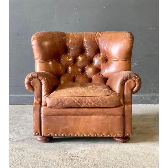 Vintage Leather Ralph Lauren Writers Chair | Chairish