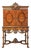 Early 20th Century Empire Mfg. Co. Victorian Revival Marquetry Cabinet With Barley Twist Legs For Sale