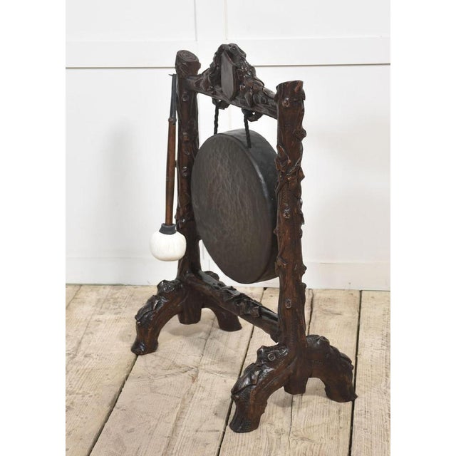 Wood Carved Oak Framed Dinner Gong For Sale - Image 7 of 8