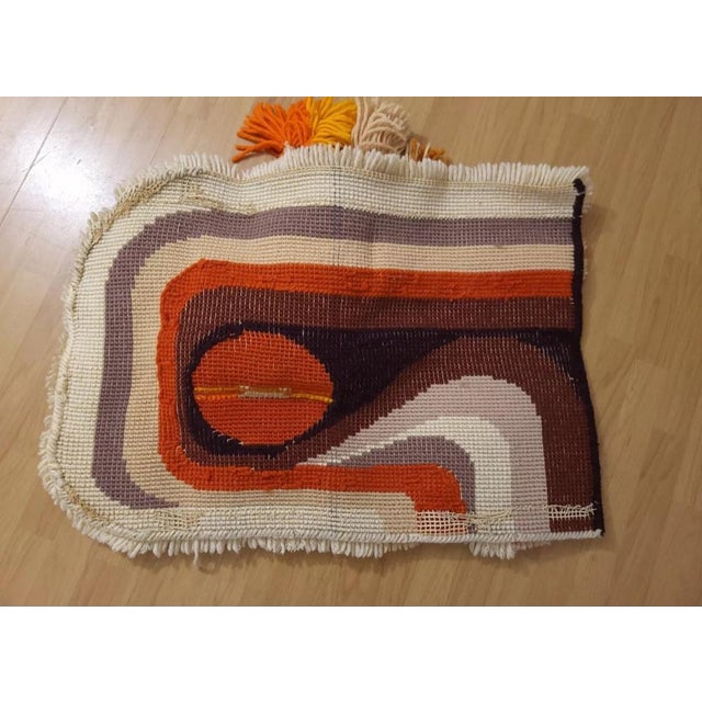1970s Mid-Century Modern German Wool Wall Tapestry, 1970s For Sale - Image 5 of 6