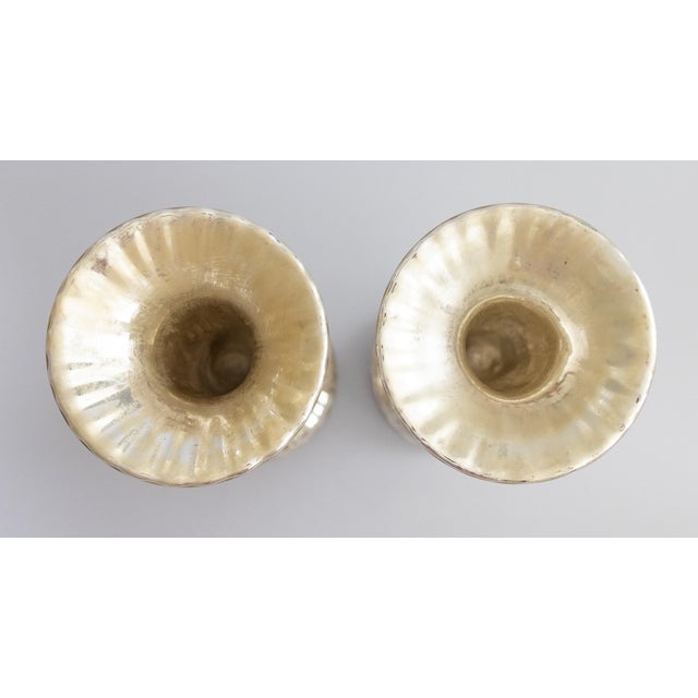 Paint Large 19th Century French Silvered Mercury Glass Vases - A Pair For Sale - Image 7 of 12