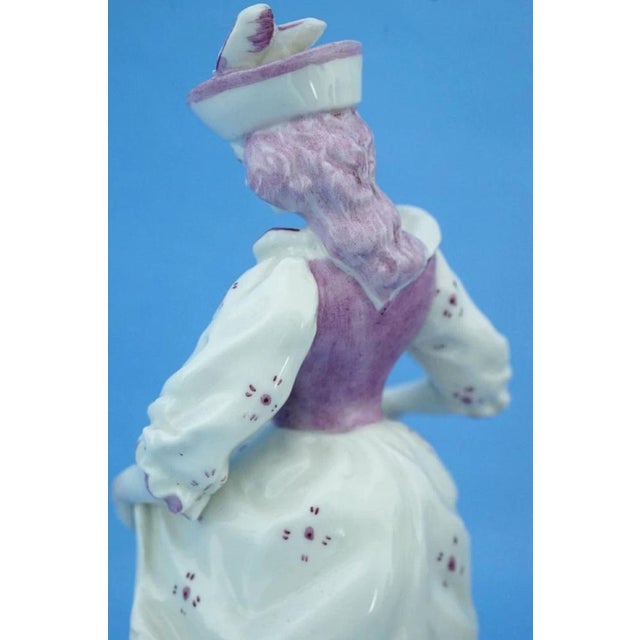 19th Century Porcelain Sculpture Lady with Duck by Capodimonte, Italy For Sale - Image 11 of 18