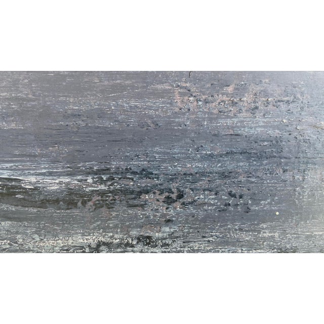 Met and Moma Museum Collected Artist Yuri Kuper Seascape Painting Vintage Brutalist Minimalist Dark Modern For Sale - Image 4 of 9