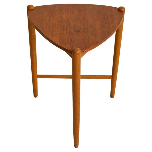 Scandinavian Modern Wood Side Table with Triangular Top, 1960s - 2 Available For Sale - Image 9 of 18