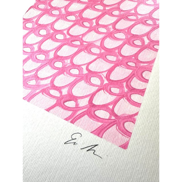 Erin Simon Original “Pattern in Pink” Abstract Acrylic Painting For Sale - Image 4 of 4