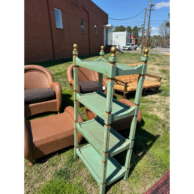 Verdigris French Style Tiered Wooden Etageres For Sale - Image 8 of 11