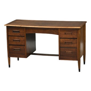 1960s Lane Acclaim Walnut Mid Century Desk For Sale