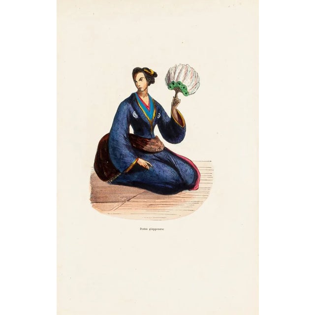 Japanese Custom is an original Hand-colored lithograph on creamy paper realized by an anonymous artist in the 19th...