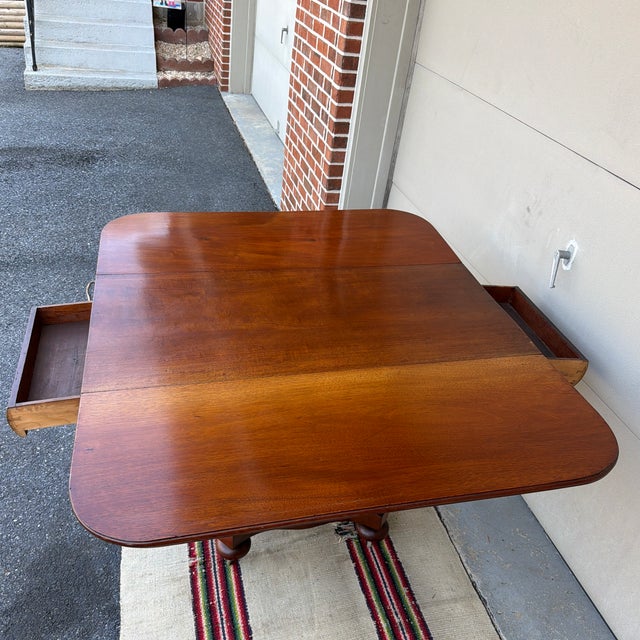 A Fine Antique Mahogany Empire Dropleaf Breakfast Table, New England, Circa 1840's For Sale - Image 9 of 12