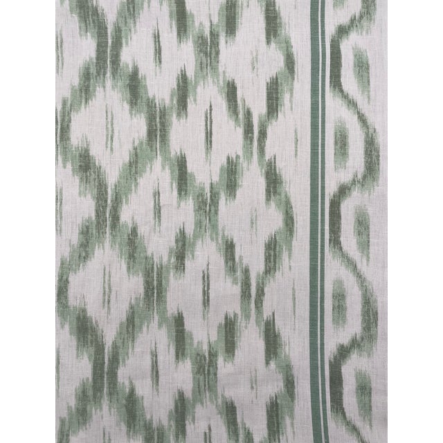 Shabby Chic Schumacher Santa Monica Ikat Green Pillows- A Pair For Sale - Image 3 of 3
