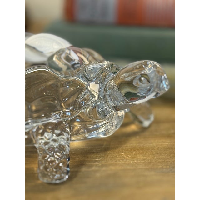 Crystal turtle Paper weight sculpture- 7” long 5” wide 3.5 “ Tall