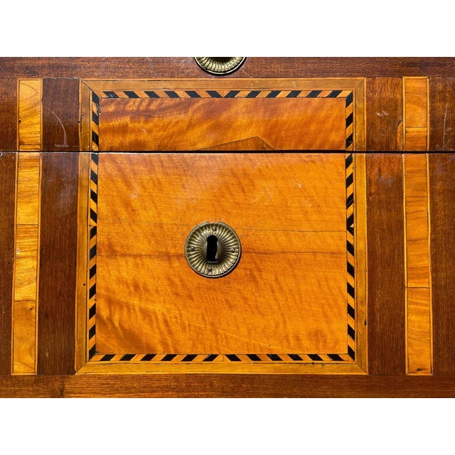 18th Century Louis XVI Marquetry Commode with Marble For Sale - Image 4 of 18