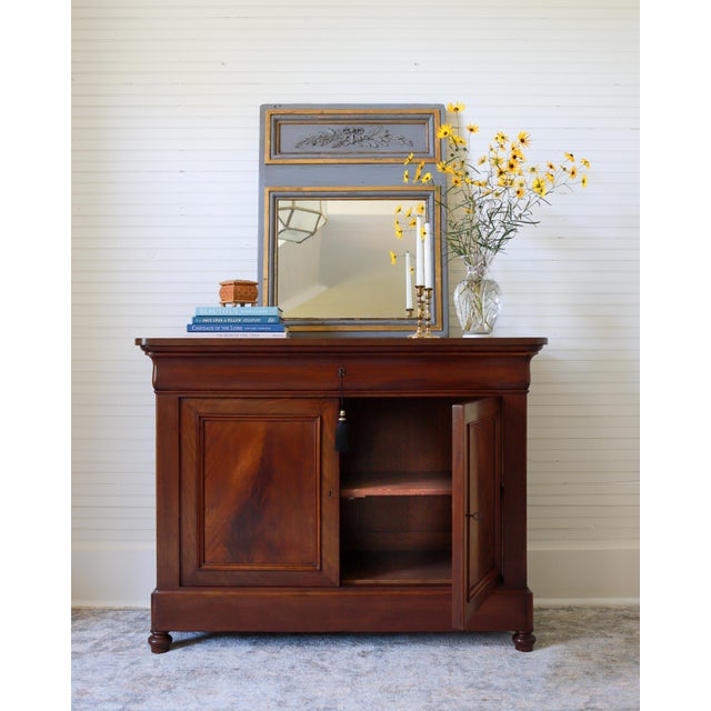 Brown 19th C French Louis Philippe Walnut Two Door Buffet, Sideboard, Enfilade For Sale - Image 8 of 14