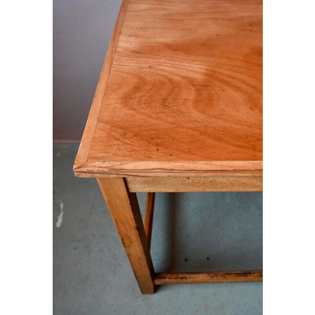 Beige Vintage Industrial Wooden Workshop Drapers Table For Sale - Image 8 of 13