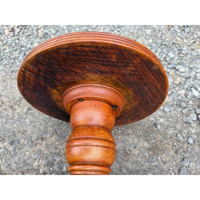 Pair of Antique Quarter-Sawn Pedestal / Plant Stands For Sale - Image 12 of 17
