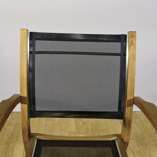 Blue Plàthea Garden Chairs in Wood and Fabric from Marcelindo, Set of 4 For Sale - Image 8 of 9