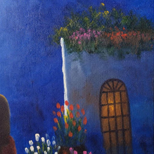 Eliano Fantuzzi, Woman on Nocturnal Scene, 1970s, Oil Painting on Canvas For Sale - Image 6 of 9