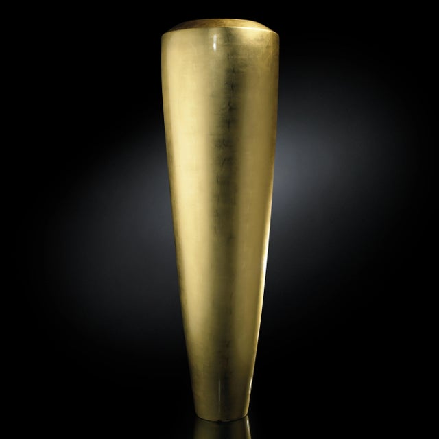 Large Gold Leaf Low-Density Polyethylene Obice Vase by Giorgio Tesi for VGnewtrend, in New conditions. Designed from 2000