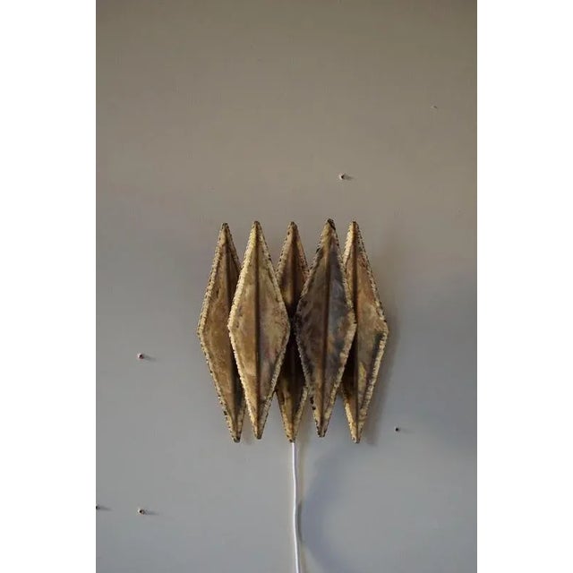Metal Brutalist Wall Light in Brass by Svend Aage Holm Sørensen, 1960s For Sale - Image 7 of 9