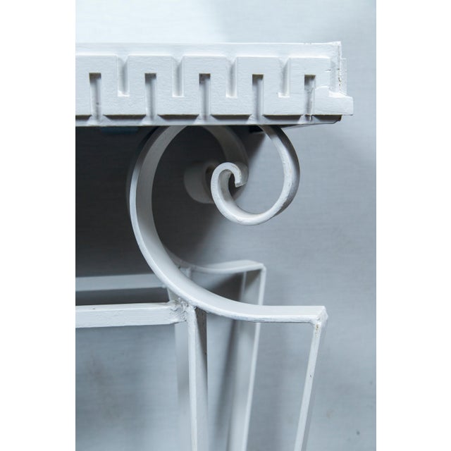 Mid-Century Modern Dorothy Draper Style Wrought Iron Console For Sale - Image 3 of 11