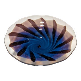 1988 Black Sheep Glass Studio Bowl Blown by Leslie Wilton For Sale