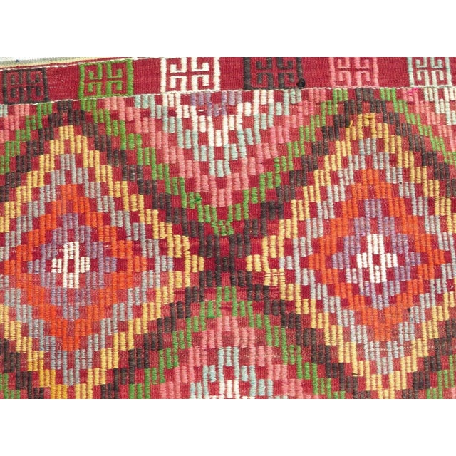 1960s Vintage Turkish Handmade Kilim Rug - 61"x118" For Sale - Image 9 of 13