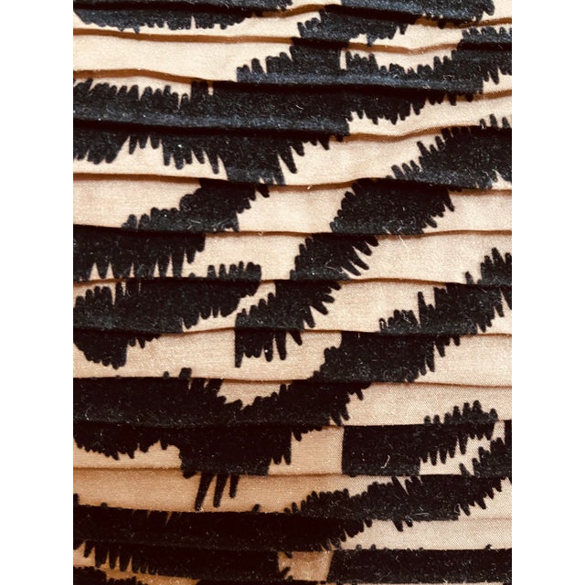 Pleated Zebra Design Beige and Black Pillows - a Pair For Sale In San Diego - Image 6 of 6