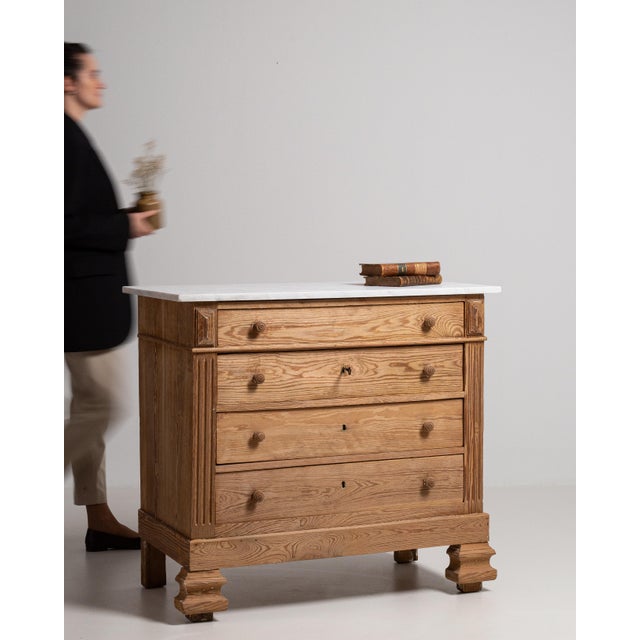 19th Century Provincial Chest Of Drawers With Marble Top For Sale - Image 4 of 18