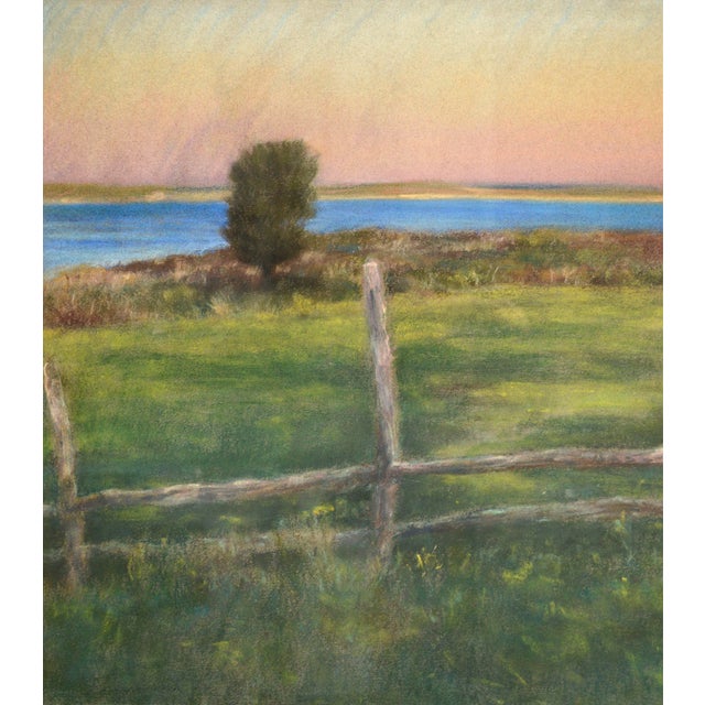 Impressionist Chilmark Pond", Martha's Vineyard Plein Air Coastal Island Pastel Landscape by Anne F. Cook For Sale - Image 3 of 6