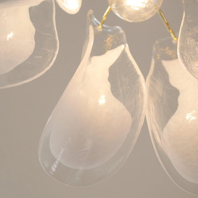 Petal Suspension Lamp in Murano Crystal and White Glass, Italy, 1990s For Sale - Image 10 of 13