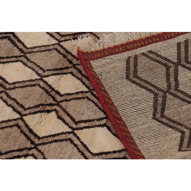 Beige Vintage Persian Gabbeh Rug in Beige With Geometric Patterns - Rug & Kilim For Sale - Image 8 of 10