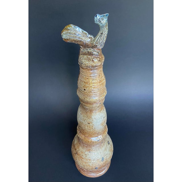 Ceramic Brutalist French Stoneware Roof Finial with Rooster by Benoist Favre, 1960s For Sale - Image 7 of 8
