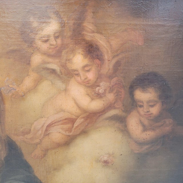 After Murillo, Vision of Saint Francis of Assisi at the Porziuncola, 19th Century, Oil on Canvas For Sale - Image 11 of 18