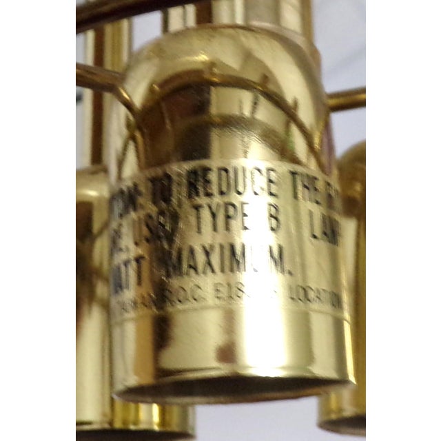 Gold Vintage 9-Light Chandelier, 3-Way Operation For Sale - Image 8 of 9