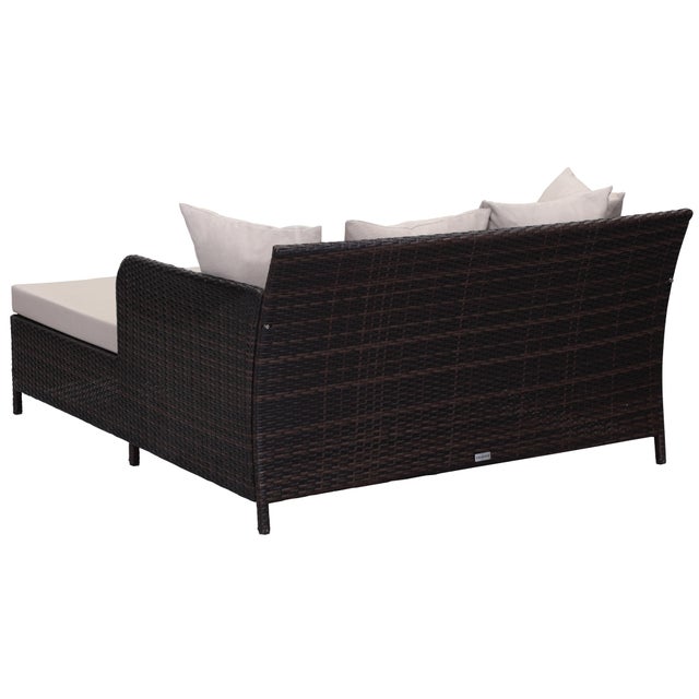 Modern Outdoor Daybed in Brown & Sand For Sale - Image 3 of 7