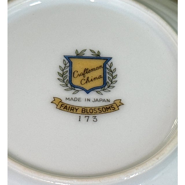 Ceramic Vintage Floral Craftsman Fairy Blossom China Bowls - Set of 6 For Sale - Image 7 of 9