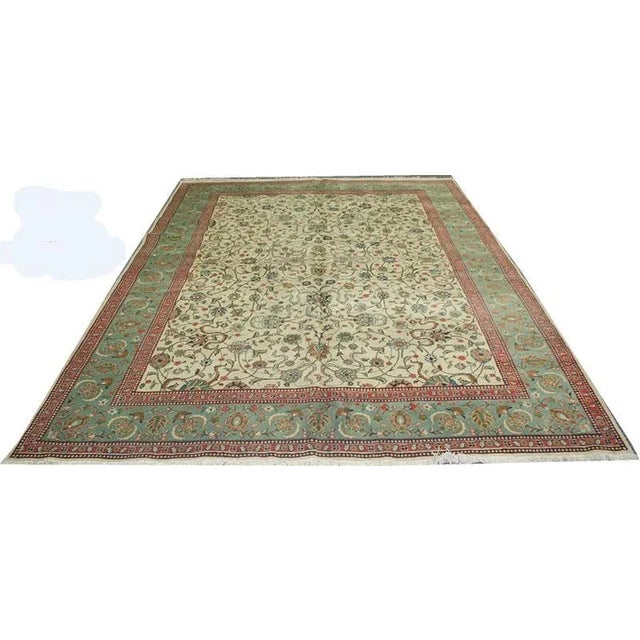Textile Vintage Contemporary Persian Tabriz Rug For Sale - Image 7 of 7