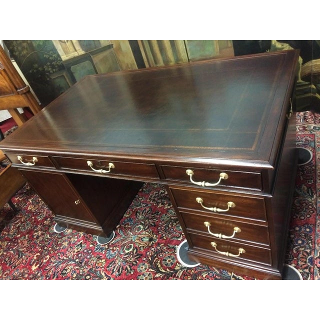 Vintage Executive Desk, Leather Top Desk, Century Furniture For Sale - Image 10 of 11