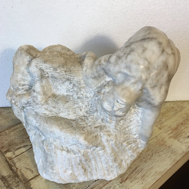 Carved Marble Recycling Male Figure Sculpture For Sale - Image 12 of 13