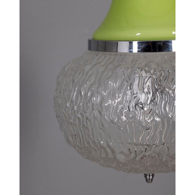 1970s Vintage Italian Green Glass Pendant Lamp, 1970s For Sale - Image 5 of 10