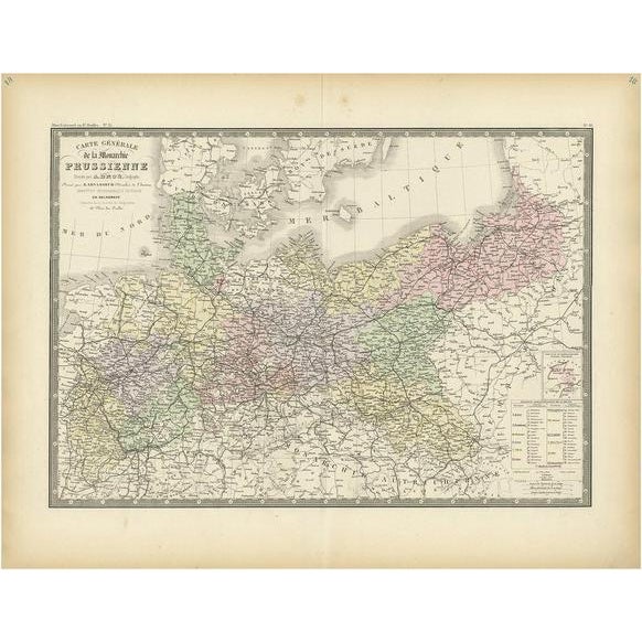 Antique Map of the Prussian Monarchy by Levasseur, 1875 For Sale - Image 10 of 10