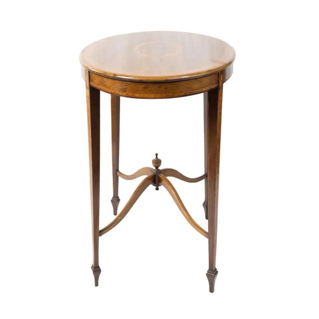 Figured Mahogany and Satinwood-Inlaid Oval Occasional Table, English, Ca. 1890 For Sale - Image 6 of 10